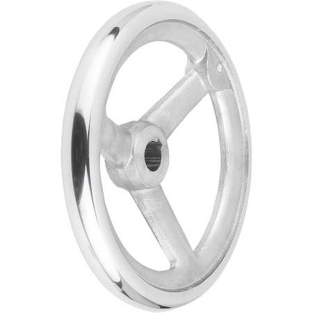 Kipp Handwheel DIN950, D1=80 Reamed Hole With Slot D2=10H7, B3=3, T=11, 4, Aluminum, Without Grip K0160.1080X10